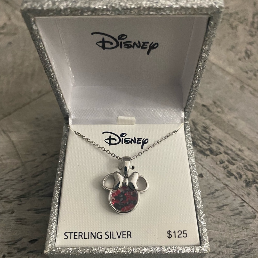 Disney Minnie Mouse Sterling Silver Necklace-NWT